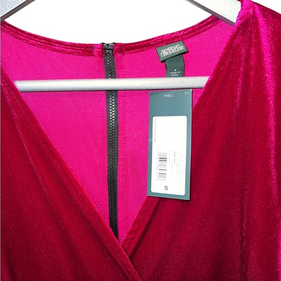 Wild Fable Magenta Velvet Mini Dress Size Small - Picture 3 of 4